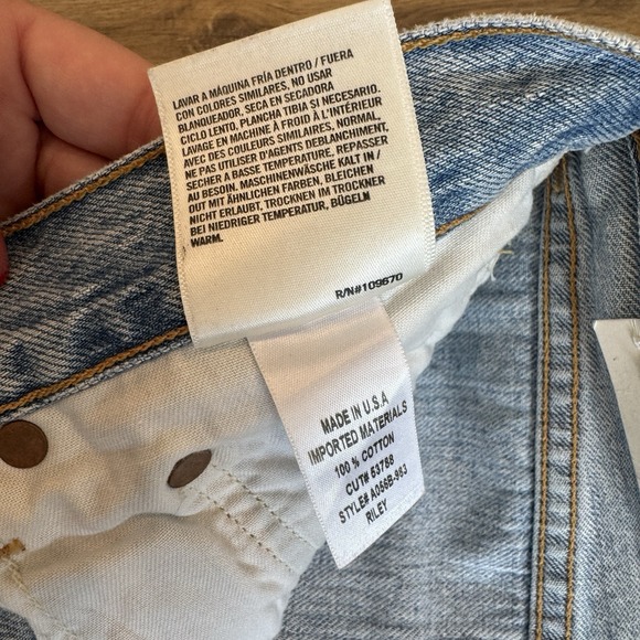 AGOLDE Riley High Rise Straight Crop Leg Denim Jeans Button Fly Size 32 NWT - Picture 10 of 12